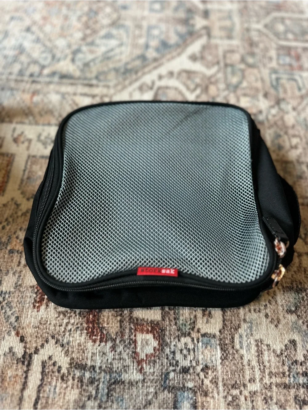 Storksak London Rolling Diaper Bag | Complete Set | Black & Rose Gold